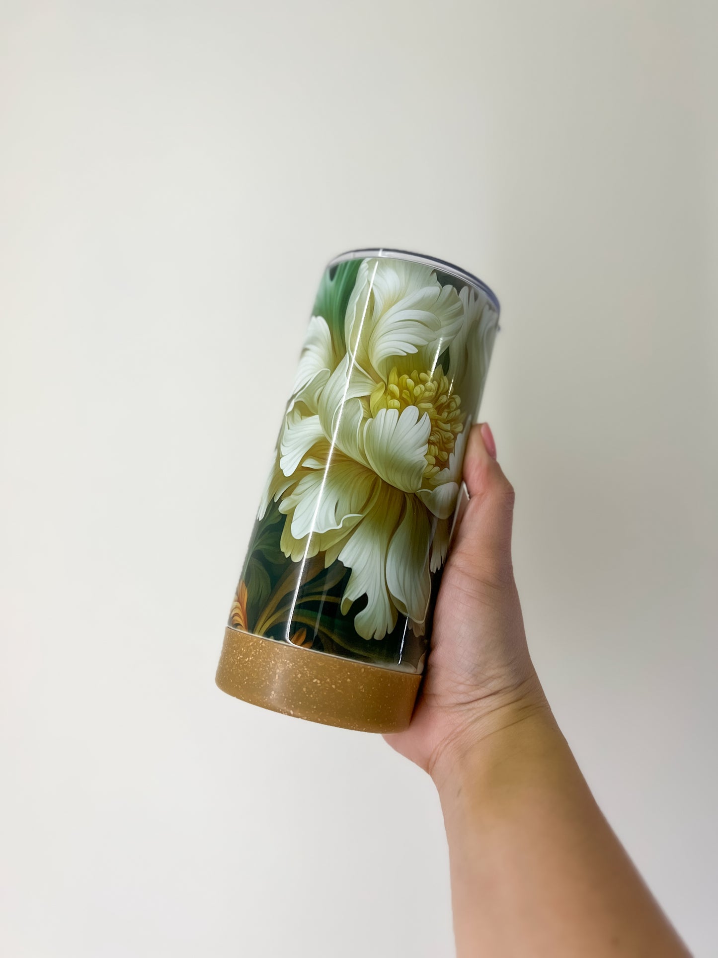 FLORAL RETRO TUMBLER with Removable Silicone Bottom