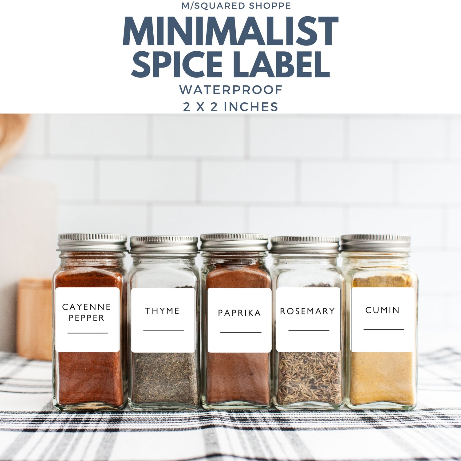 SPICE LABEL, SEASONING label, waterproof, oil-resistant, kitchen label, organization, cupboard, jar, container, spice rack, spice jar label