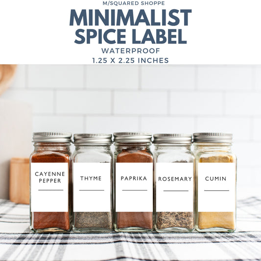 SPICE LABEL, SEASONING label, waterproof, oil-resistant, kitchen label, organization, cupboard, jar, container, spice rack, spice jar label