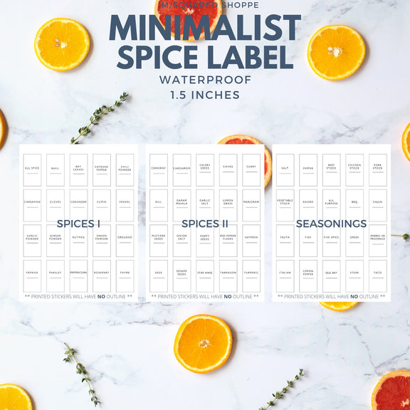 SPICE LABEL, SEASONING label, waterproof, oil-resistant, kitchen label, organization, cupboard, jar, container, spice rack, spice jar label