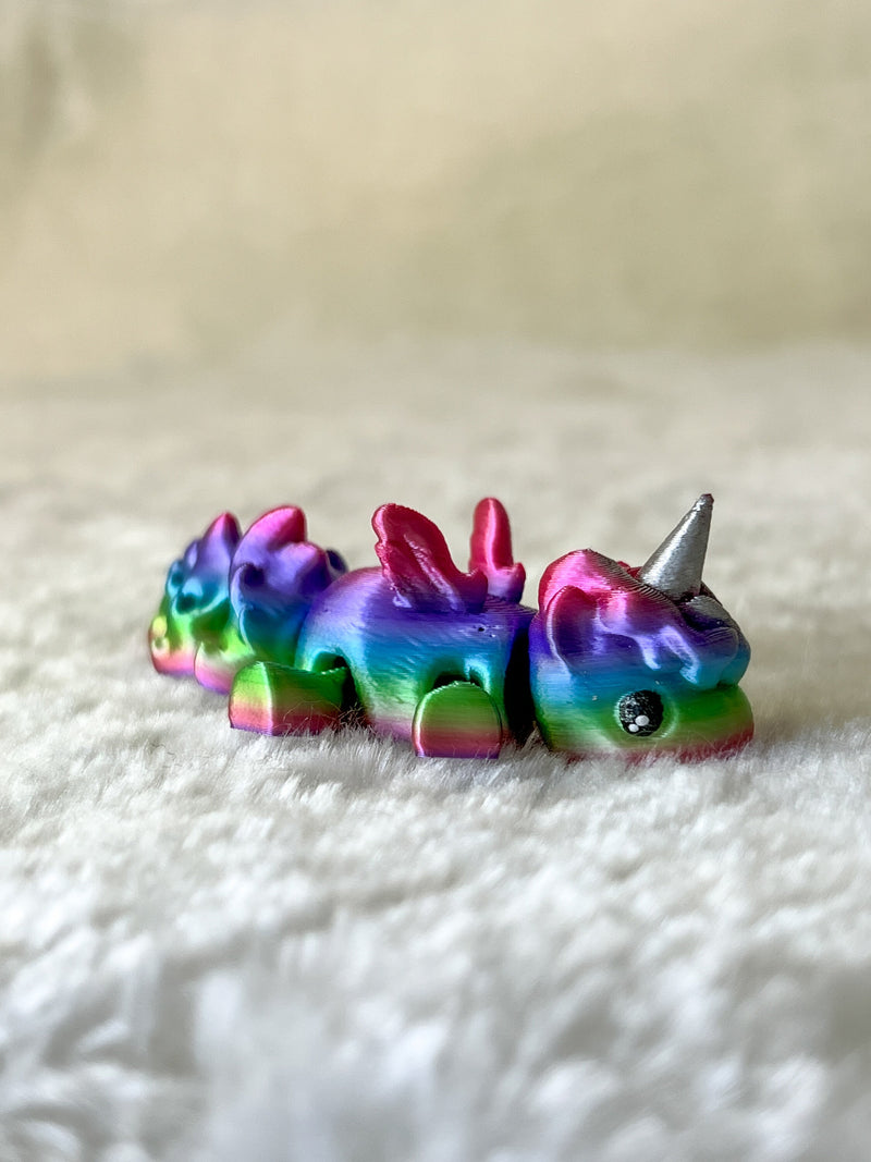 Unicorn Flexi | Desk Buddies, 3d Printed Toys, Desk Animals, Cute Animals, Desk Decor, Unicorn